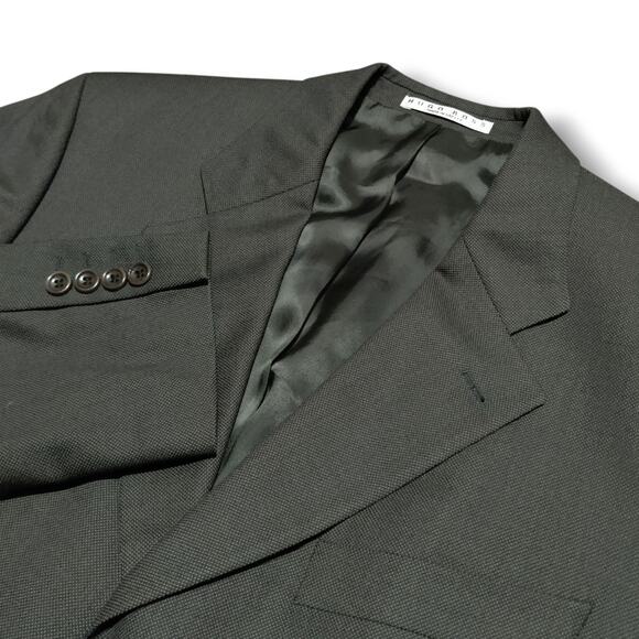 Hugo Boss Super 100s Virgin Wool Jacket Blazer Charcoal Mens 40 R Greece Made